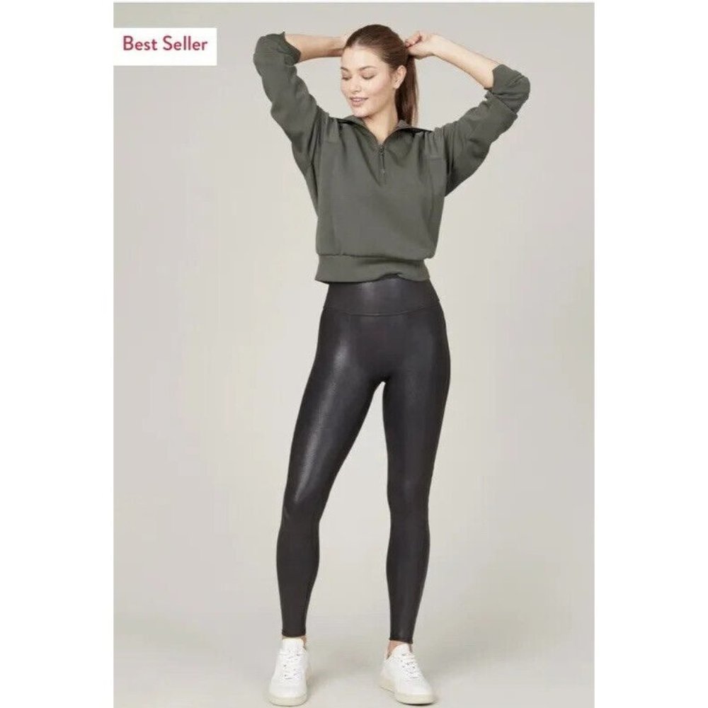 Spanx Faux Leather Leggings Large Black